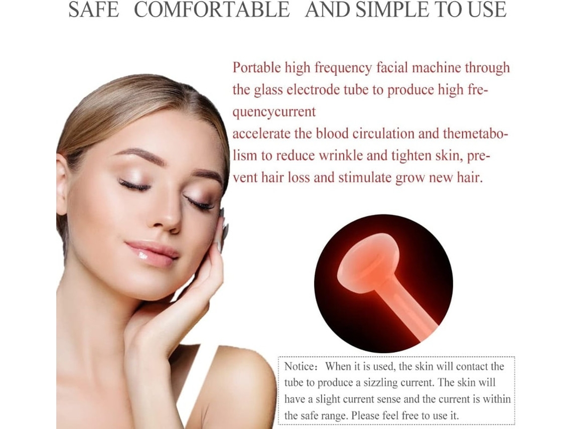 Masajeador facial de alta frecuencia 4 en 1, masajeador facial de frecuencia de mano, máquina de cuidado reafirmante, juego YIZHOOD