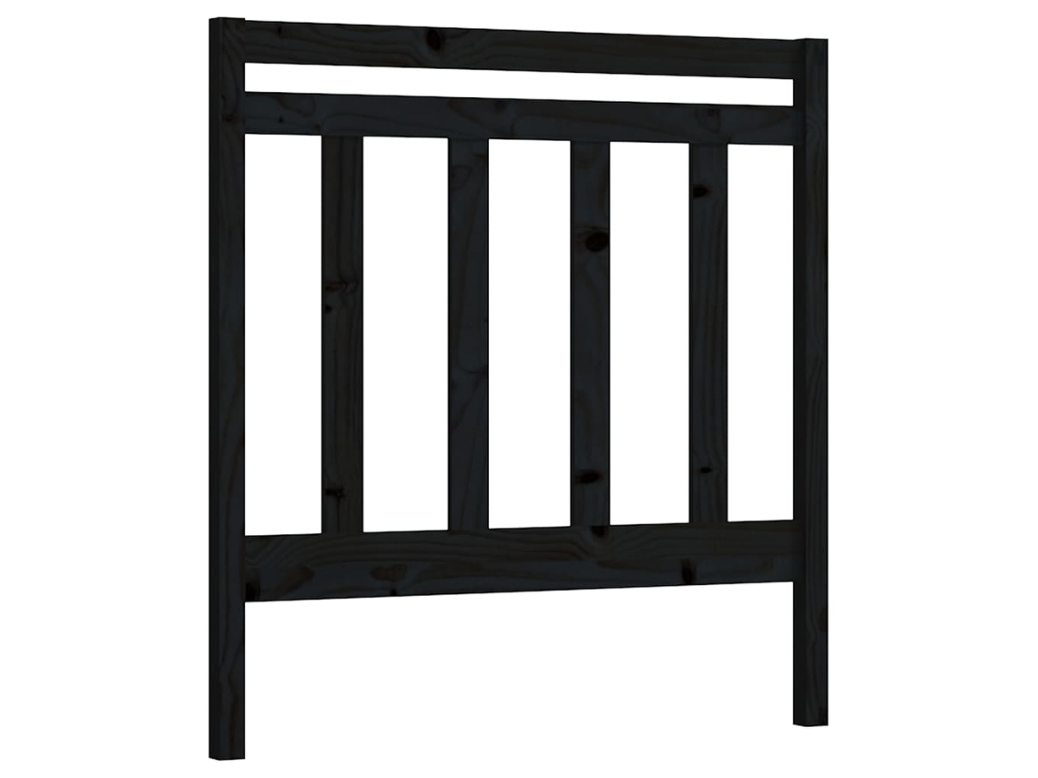 Cabecero de cama 96x4x100 cm Pino macizo Negro MAISON EXCLUSIVE