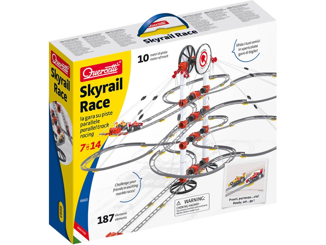 Quercetti Pista carreras de canicas 187 pzas Skyrail Race
