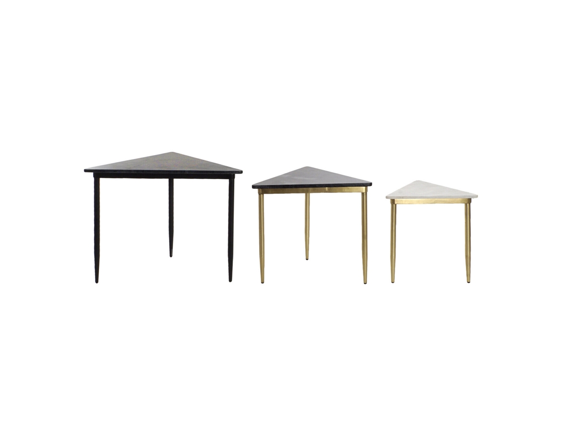 Set 3 Mesita Auxiliar Marmol Mesda Auxi 68x46,5x53cm