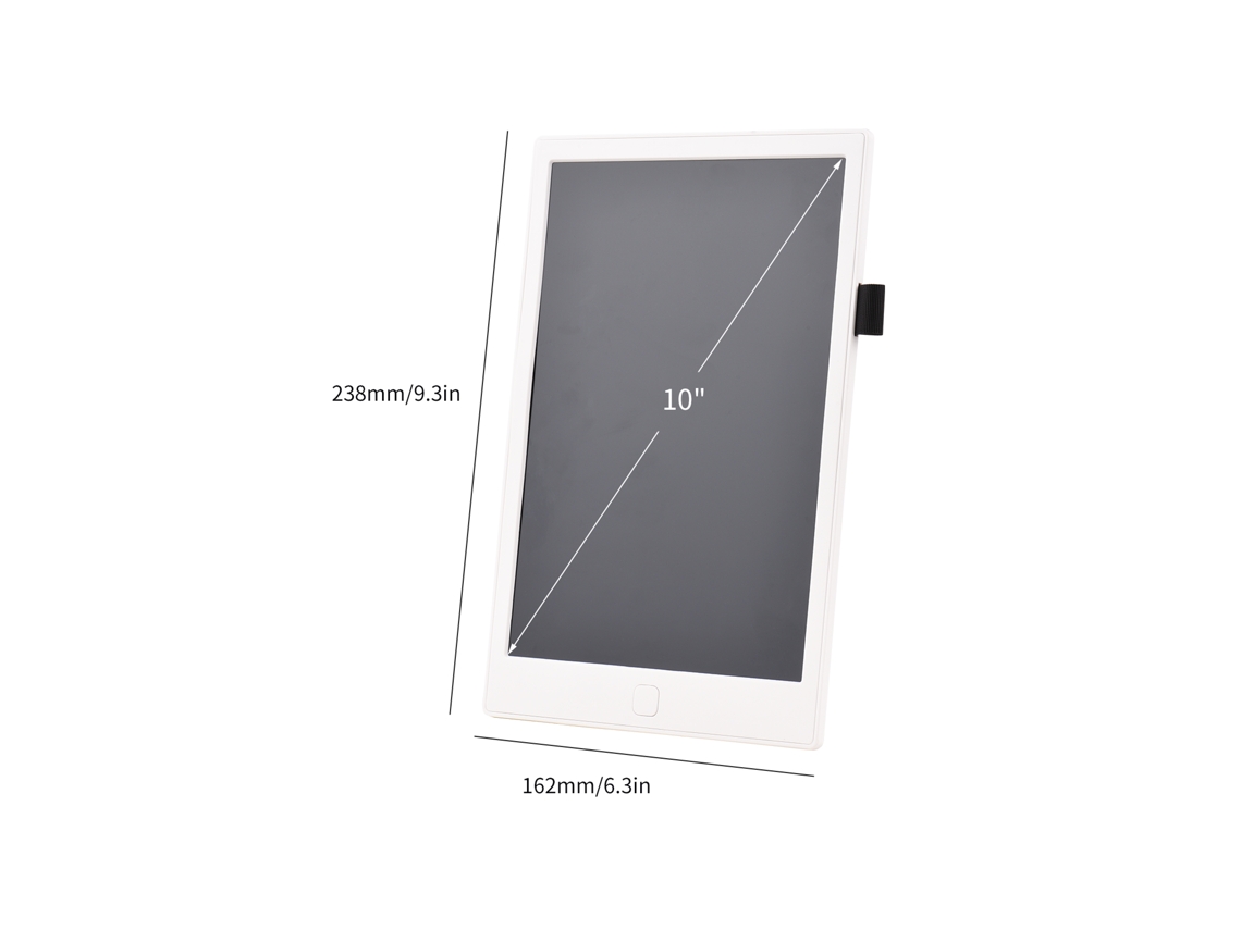 Tableta De Escritura Lcd De 10 Pulgadas Con Pantalla Monocromática Y Lápiz Óptico Para Niños Y Adultos - Blanca