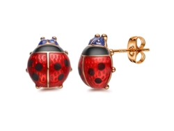 Pendientes De Mariquita De Plata S925 Pendientes De Mariquita Con Escarabajo De Plata Pendientes De Moda Europeos Y Americanos Para Mujer