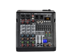 Mezclador de audio de 4 canales, alimentación fantasma de 48 V, conectividad Bluetooth, enchufe europeo