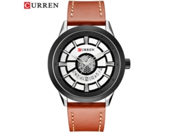 Elegante Reloj De Pulsera Multifuncional Para Hombre Con Correa De Cuero, Calendario Y Mecanismo De Cuarzo Resistente Al Agua.