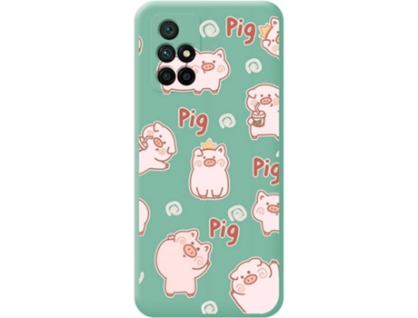 Carcasa Xiaomi Redmi 10 TUMUNDOSMARTPHONE Cerdos Verde