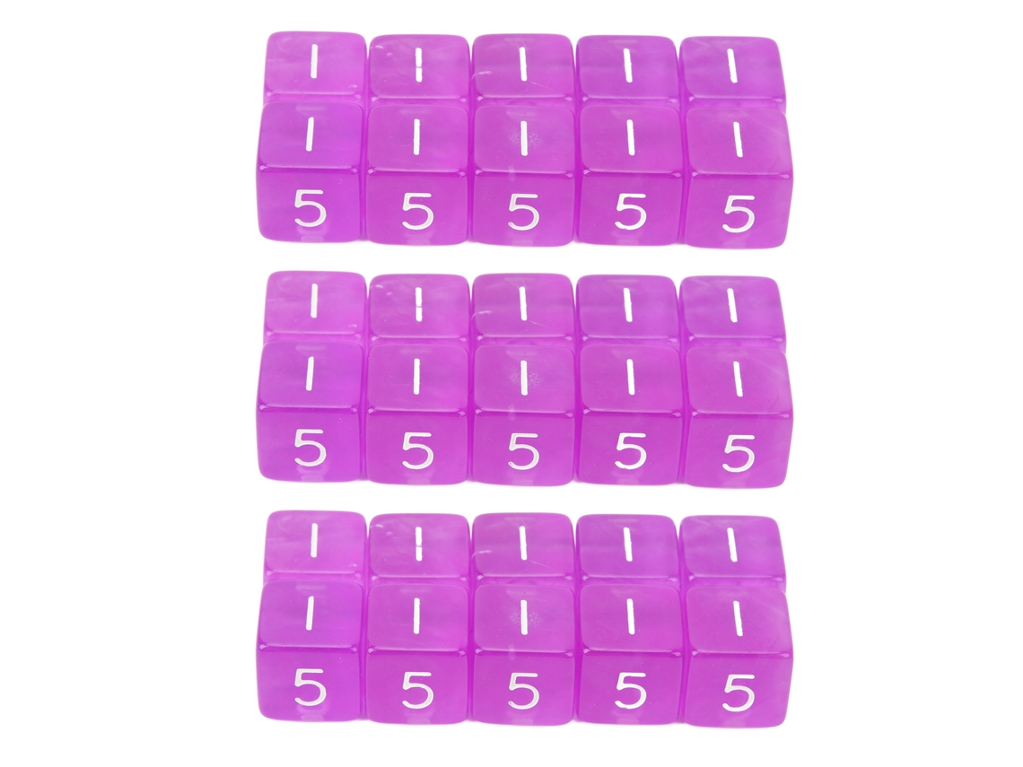 Jinwei-30 Dados Cubo De Plástico Transparente Colorido De 6 Caras En Ángulo Recto Para Juegos Morado