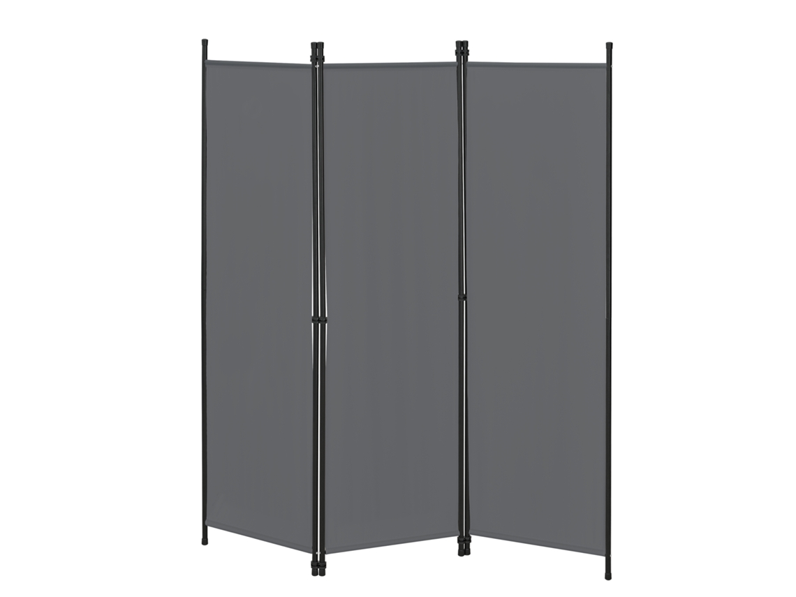 Biombo Separador de 3 Paneles Huesca 171 x 150 cm Gris oscuro [EN.CASA]