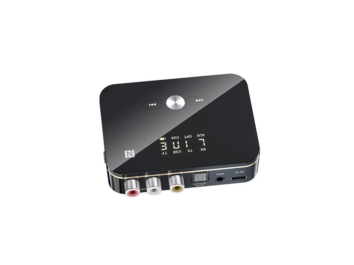 Receptor inalámbrico multifuncional Bluetooth NFC ELORY con entrada auxiliar de 3,5 mm a adaptador de audio 2RCA