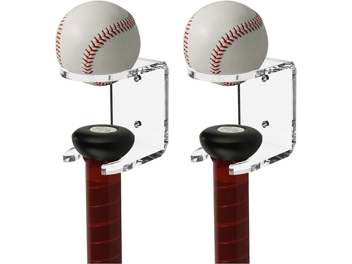 Omni-soporte De Parede Para Bate De Béisbol, 2 Peças De Acrílico Anti-raios, Display Vertical Com Guarda Bola
