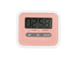 Temporizador de cocina digital LCD electrónico con cuenta regresiva de 99 minutos, reloj despertador multifunción rosa