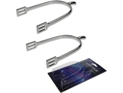 Juego De 2 Espuelas Rectangulares De Aleación De Zinc De Alta Calidad - Cabeza Hueca, Equipo Chapado