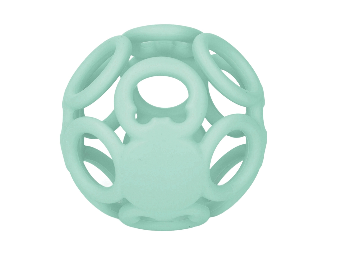 Bola De Dentição Para Bebê Silicone De Grau Alimentar Reduz Dor Infantil Brinquedo Verde