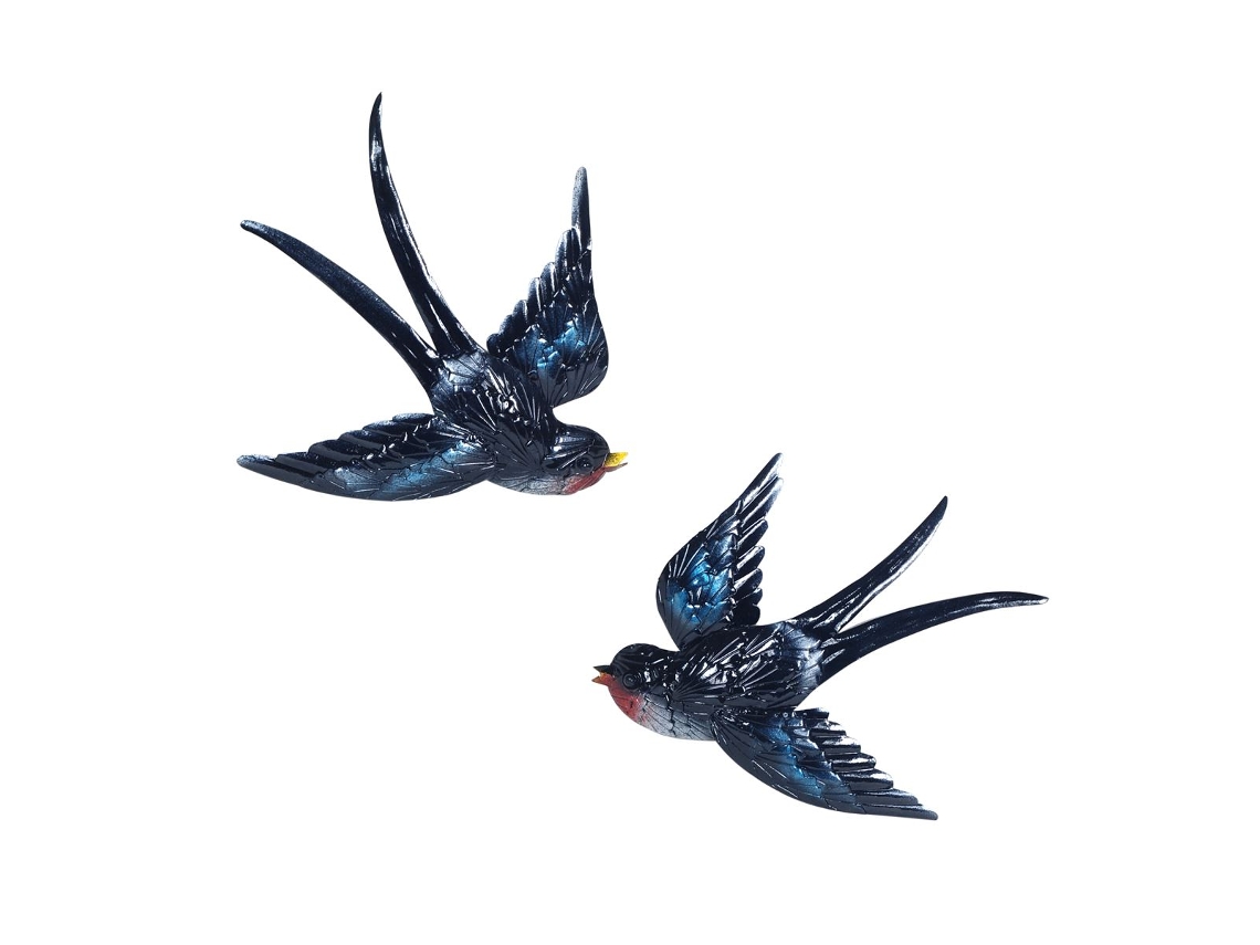 Golondrina Azul Pequeña Incluye 2 Unidades Adorno Pared Jardín Colección Tropical Signes Grimalt Decor And Go