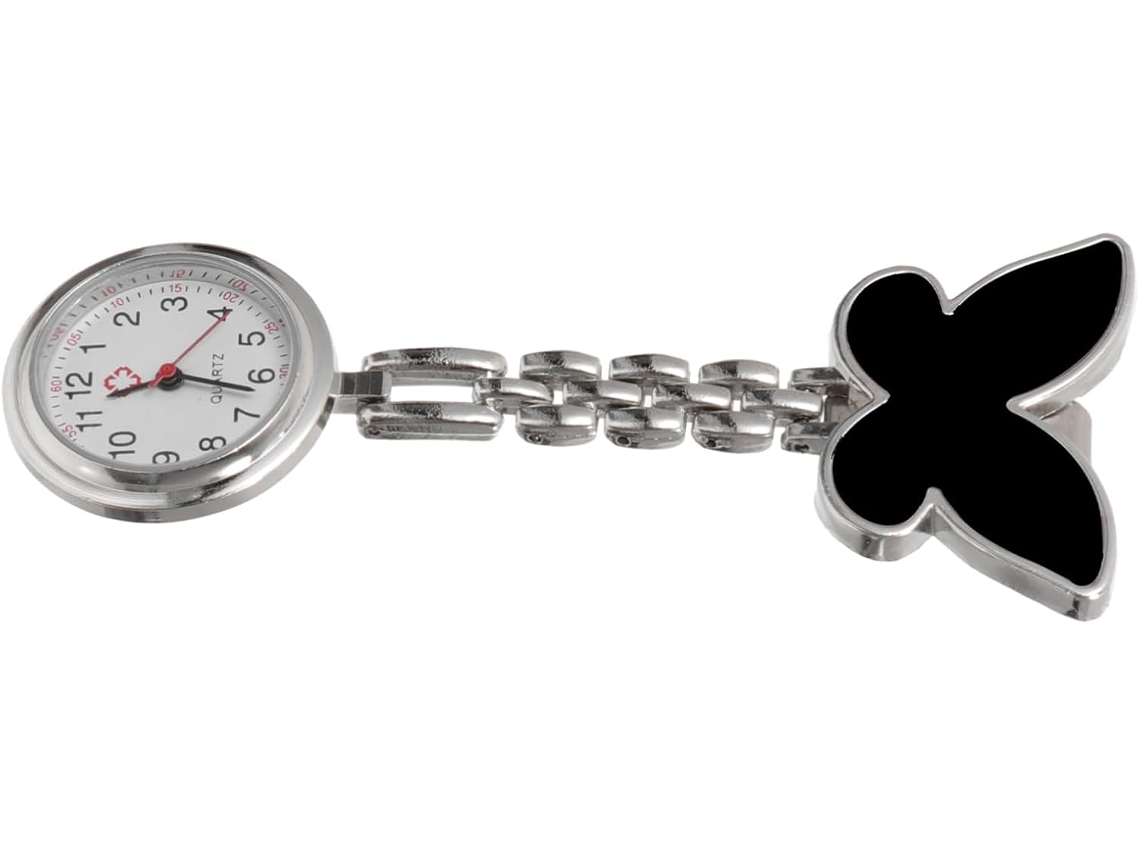 Reloj Bolsillo Negro Enfermera Mujer Esfera Clara Monitorización Médica Hospitalario Estilo Sencillo Práctico