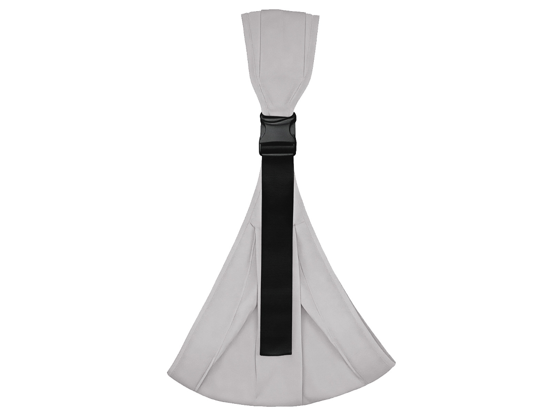 El portabebés Digitallab se adapta a la columna vertebral del bebé para formar una protección natural en forma de C (gris)