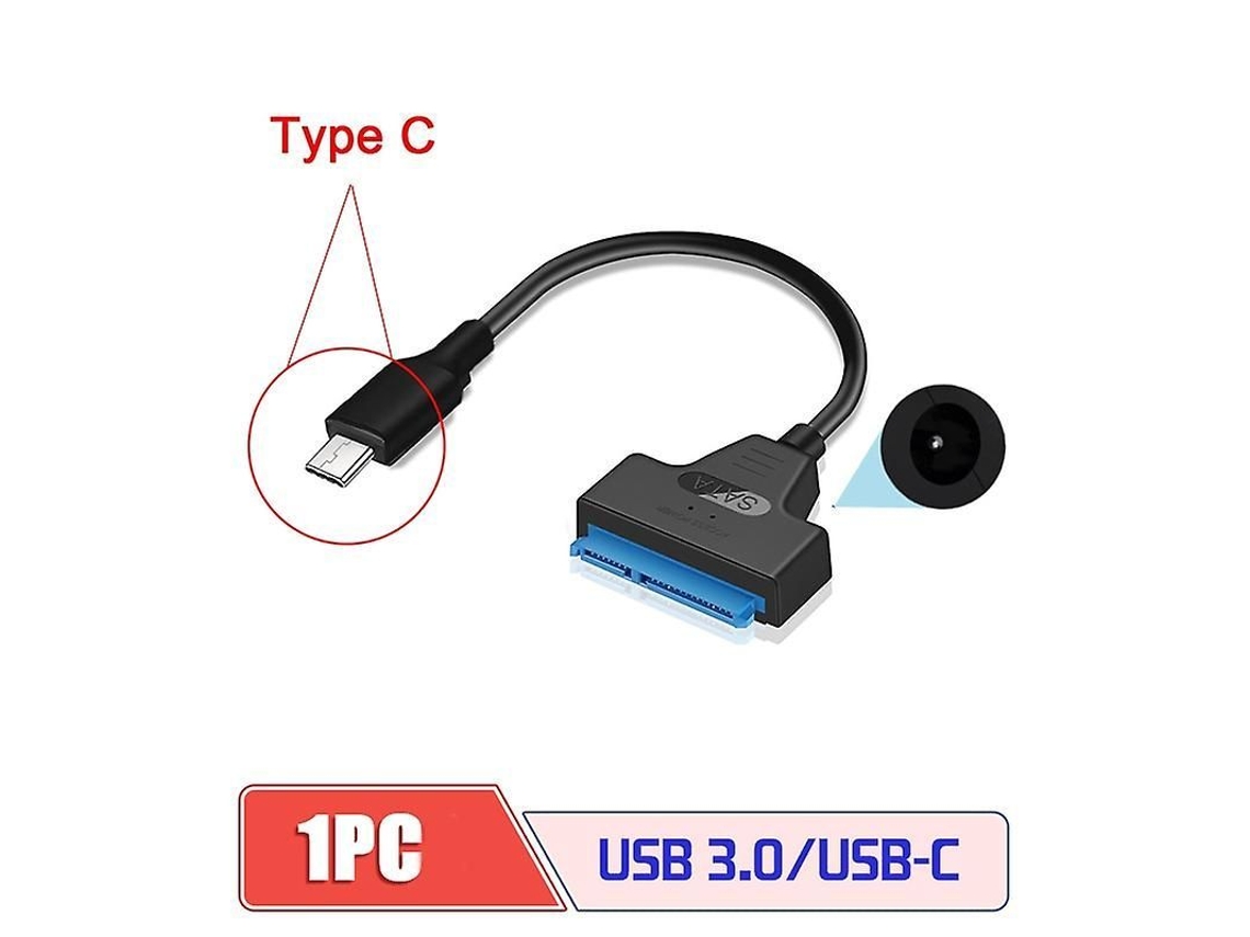 Adaptador Usb 3.0 A Sata Con Puerto De Alimentación Cc Para Discos Duros Mecánicos Y Ssd, Interfaz Usb-c.