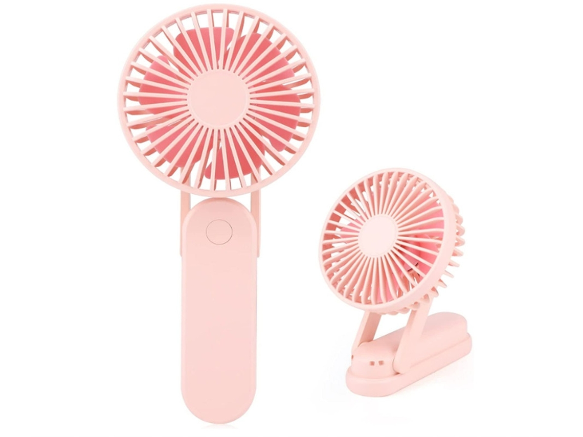 Mini ventilador de mesa plegable rosa Yizhood de 2500 mAh y 3 velocidades