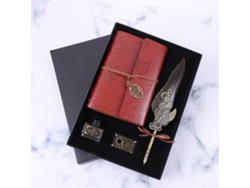 Cuaderno de regalo con diseño de pluma de pájaro vintage para caligrafía.