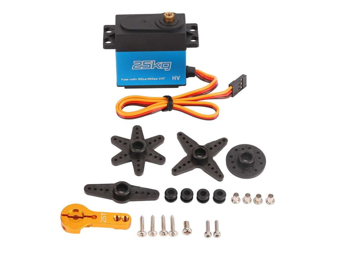 Servomotor De Engranajes Metálicos De 25 Kg, Digital, Resistente Al Agua, Con Rotación De 270 Grados Y Brazo De 25t Para Cnc.