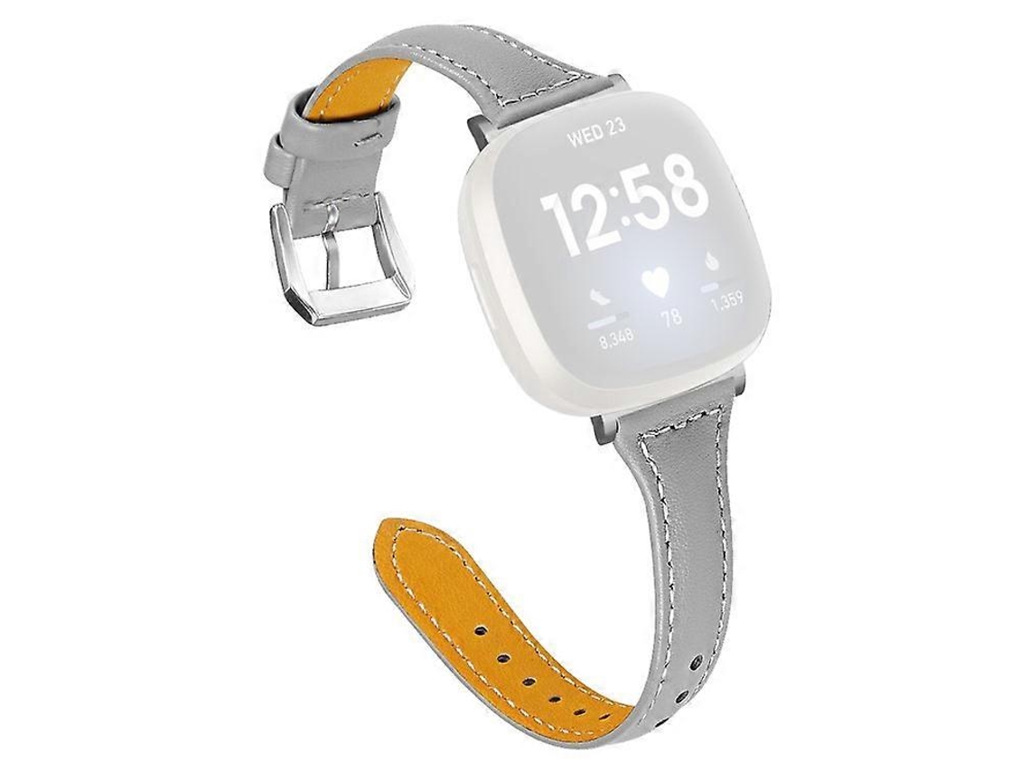 Correa de repuesto de cuero genuino para reloj inteligente compatible con Fitbit Versa 3 y Fitbit Sense Ly Ebike