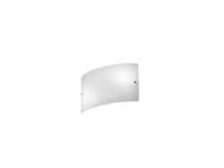Lámpara de pared Michela grande de 35x10 cm, blanco brillante, 2x14, cristal curvado y base cromada, IP20, potencia máxima de 2x28 W, lámpara de pared elegante