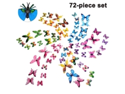 72 pegatinas decorativas de mariposas 3D removibles para la decoración del hogar y la habitación infantil.