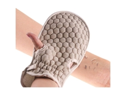 Guantes De Baño Exfoliantes Que Eliminan La Suciedad Y Las Células Muertas De La Piel. Fibra Natural Con Partículas De Masaje.