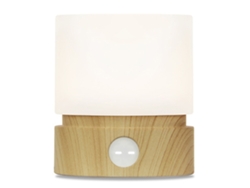 Lámpara de mesa LED cilíndrica con temporizador (efecto madera)