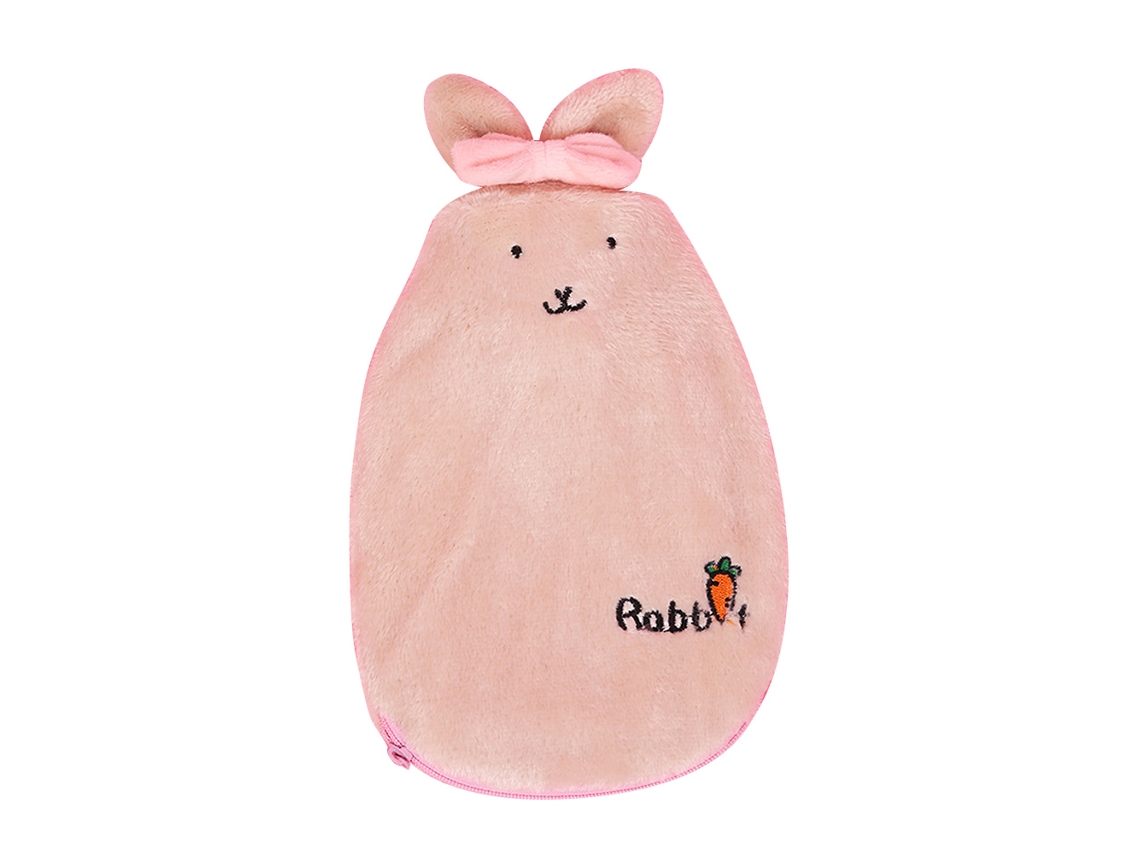 KOFIHETY Bolsa de Agua Caliente PVC con Diseño de Conejo Tierno - Calientamanos, Antifrío, Terapia, Color Caqui
