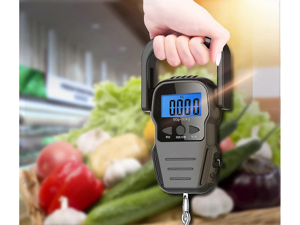 Balanza De Equipaje Electrónica Con Lcd Retroiluminado Y Pilas Incluidas, Medida De 50 Kg Y Cinta Métrica 1.6m
