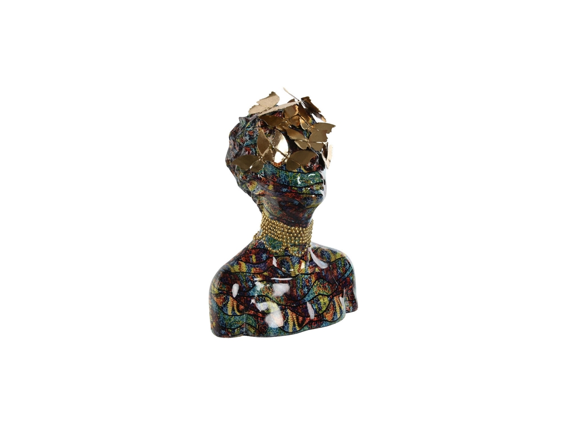 Busto Multicolorido em Resina, Medindo 26x18,5x34cm. ALEXANDRA HOUSE LIVING