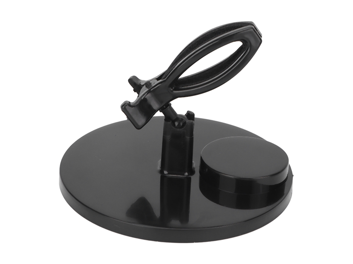 Soporte Negro Para Frascos De Esmalte De Uñas Con Base Ancha Y Clip Para Manicura.