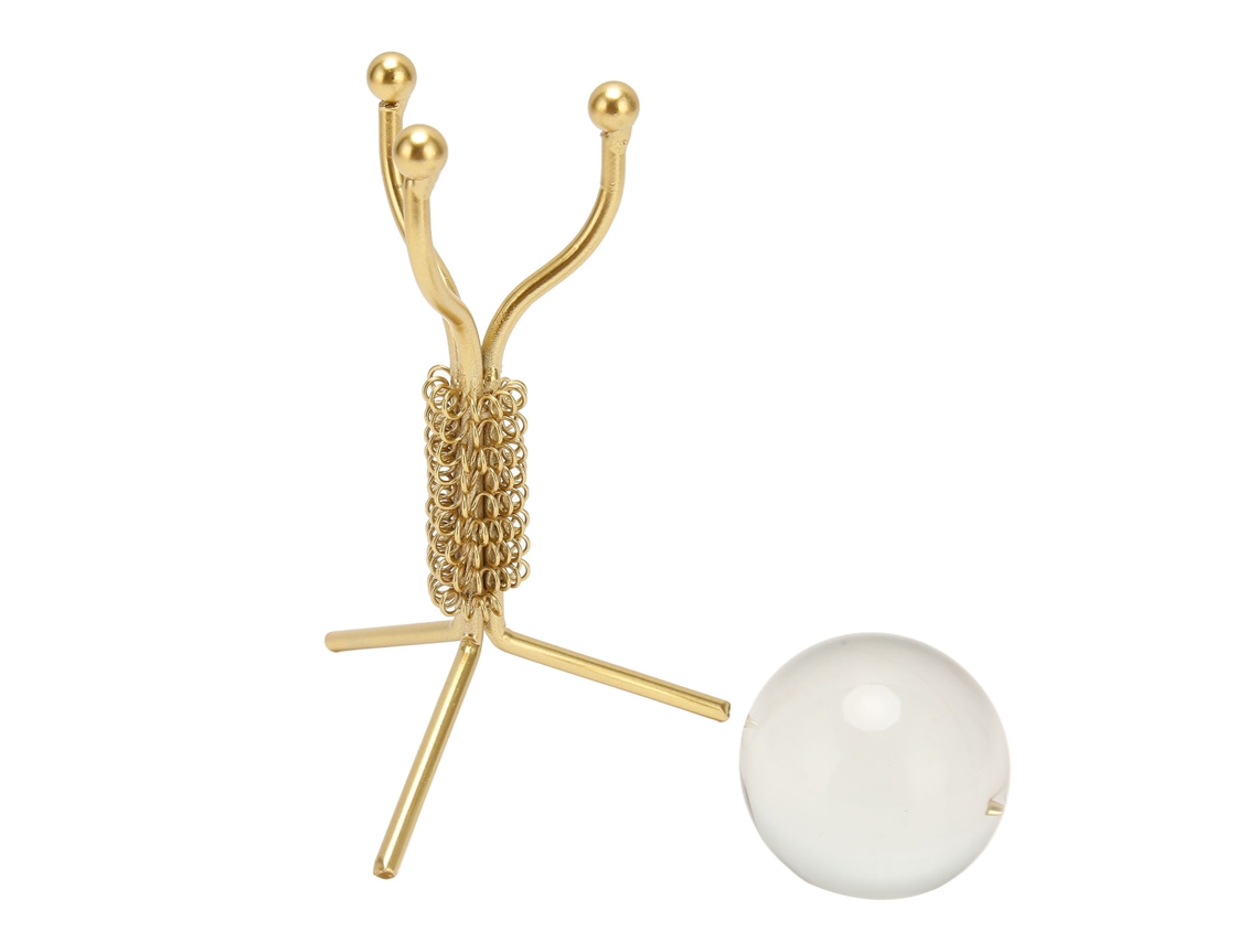 Bola de cristal, decoración de arte moderno con soporte dorado. KOFIHETY