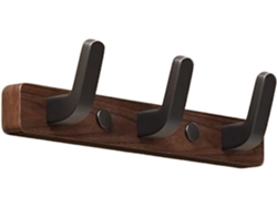 Armario de pared con tapas de tornillos decorativas, ganchos de madera maciza y un estante para colgar abrigos, sombreros y toallas.