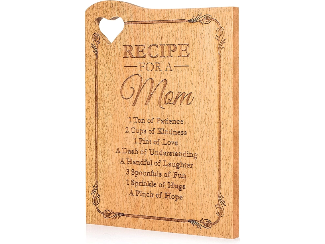 Tabla de cortar personalizada, bambú natural de alta calidad, grabada con receta para mamá, regalo multifuncional para la cocina y la decoración del hogar, C