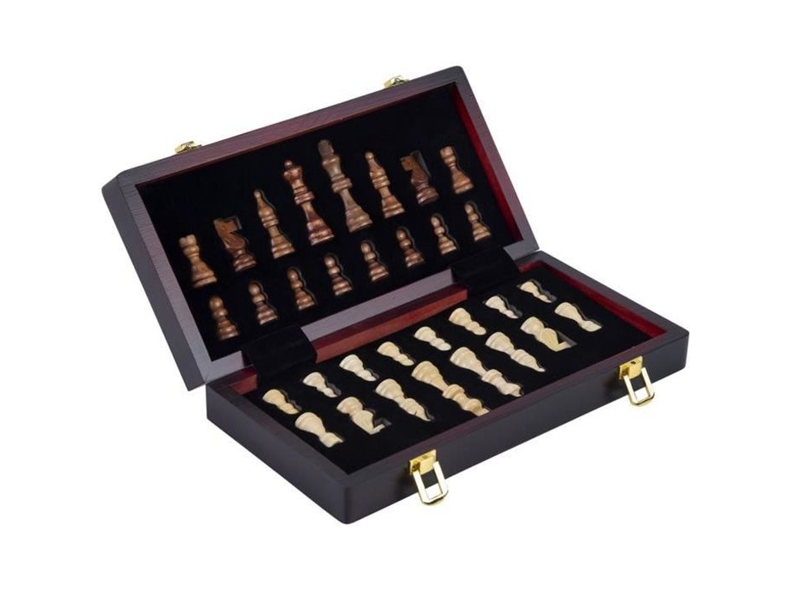 Juego de Mesa Juego de Mesa ENGELHART Magnífico Juego de Ajedrez de Madera de Lujo 30 Cm