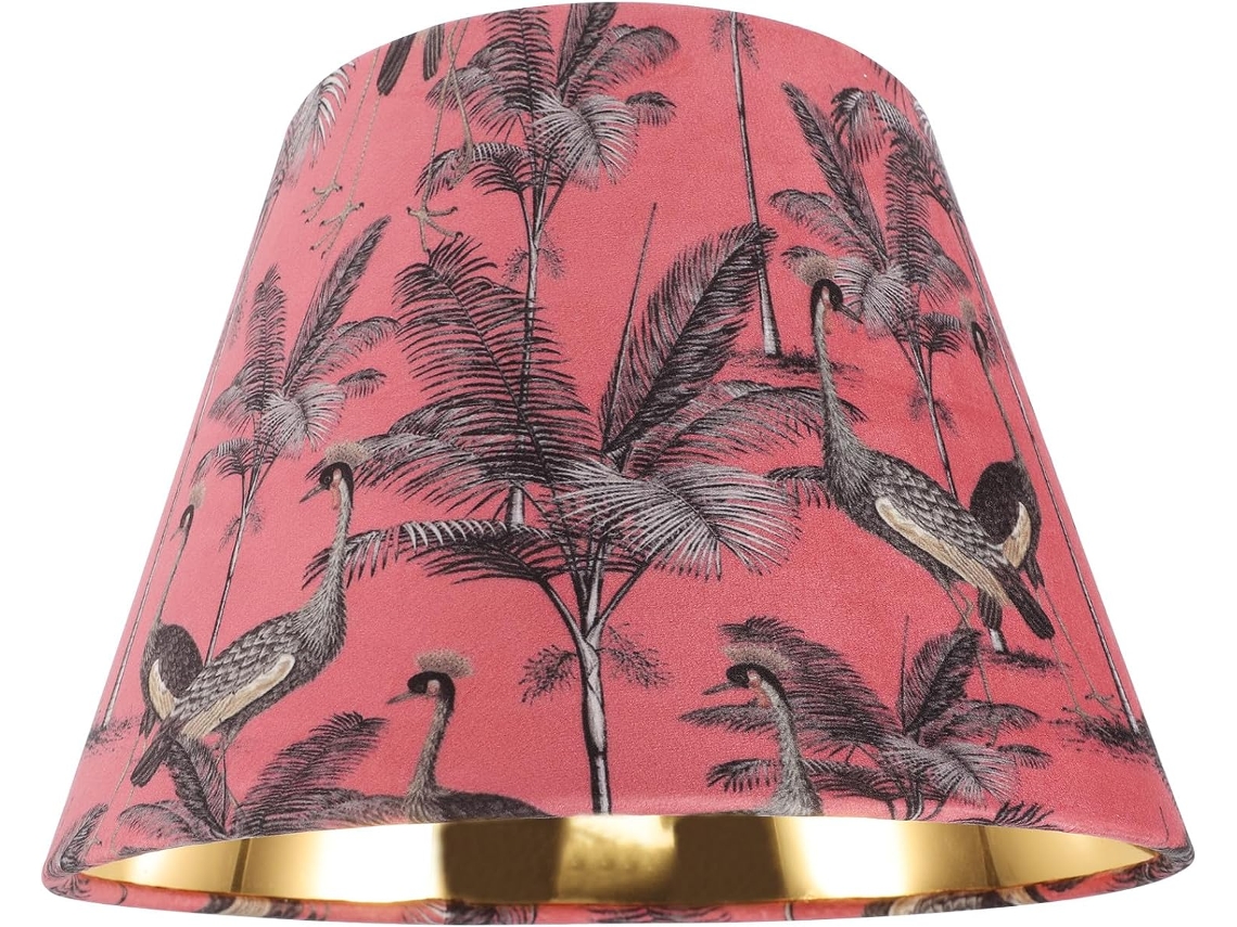 Lámpara de mesa pequeña con estampado textil, 25 cm de diámetro, diseñada para oficinas y dormitorios con iluminación LED. SFUSHOS
