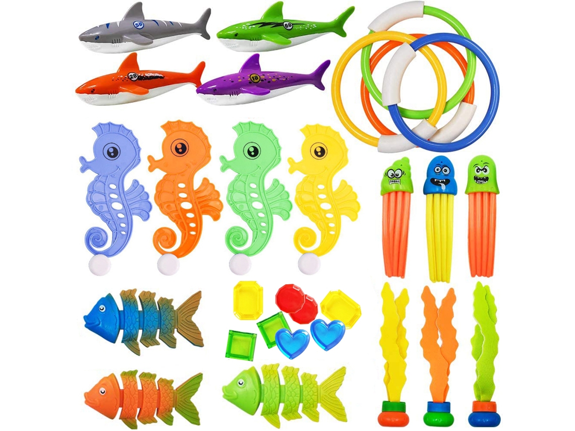 Conjunto De 29 Juguetes De Buceo Para Bebés, Ideales Para La Piscina Y Para Jugar Bajo El Agua - Verano