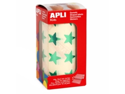 Gomets Autoadesivos APLI en Rollo - Estrela - Ø20Mm - Verde