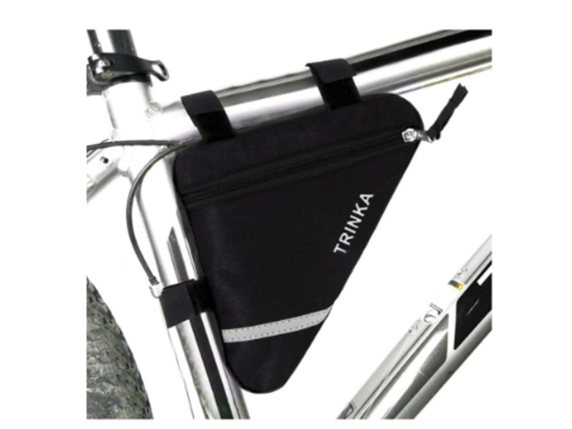 Bolsa para cuadro de bicicleta triangular con tira reflectante, color negro, SAISIYIKY