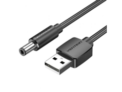 Cable Alimentación VENTION Ceybf/ Usb-A Macho Dc 5.5Mm Macho/ 1M/ Negro
