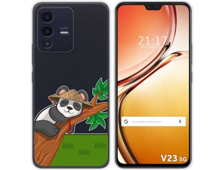 Carcasa para Vivo V23 5G TUMUNDOSMARTPHONE Dibujos Transparente Panda Multicolor