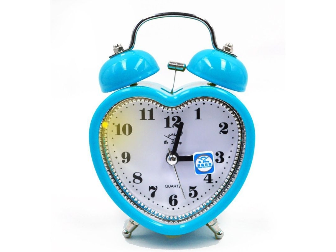 2026-reloj Despertador Analógico Silencioso Con Luz Nocturna Para Dormilones Adultos Mayores Niños Corazón Azul Batería