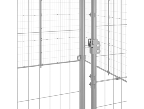 vidaXL Perrera de exterior de acero galvanizado 24,2 m²