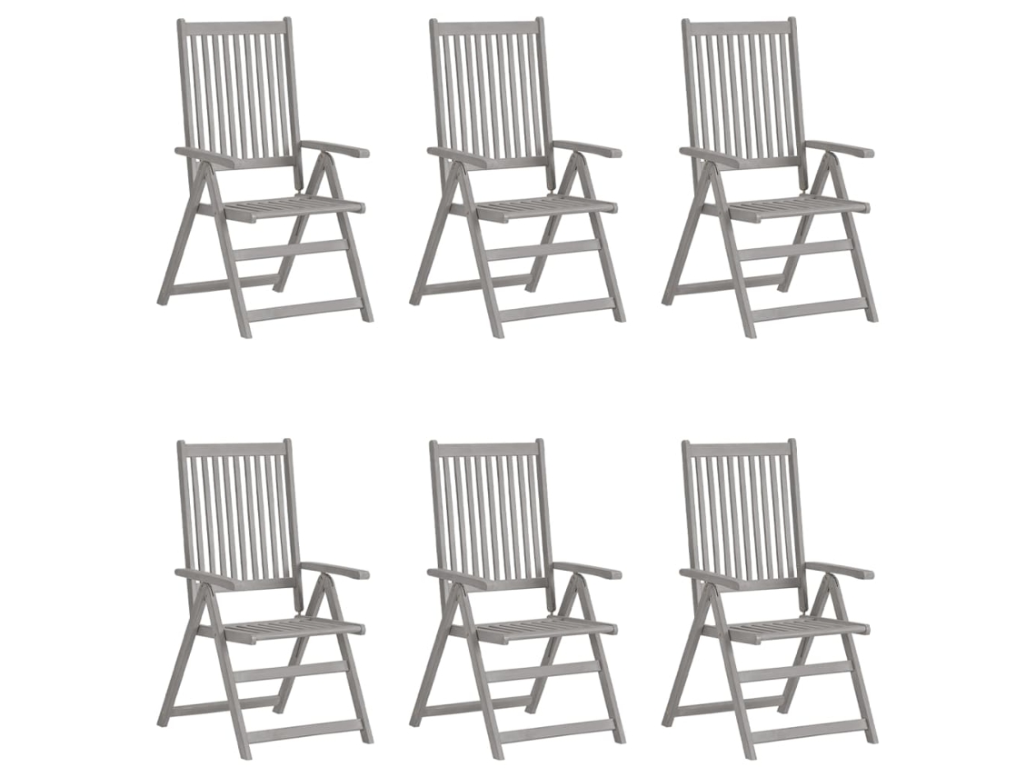 Maison Exclusive - Sillas Reclinables Jardín Y Cojines 6 Uds Madera Maciza Acacia