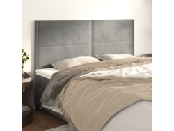 Cabeceros 4 Unidades De Terciopelo Gris Claro 100x5x78/88 Cm