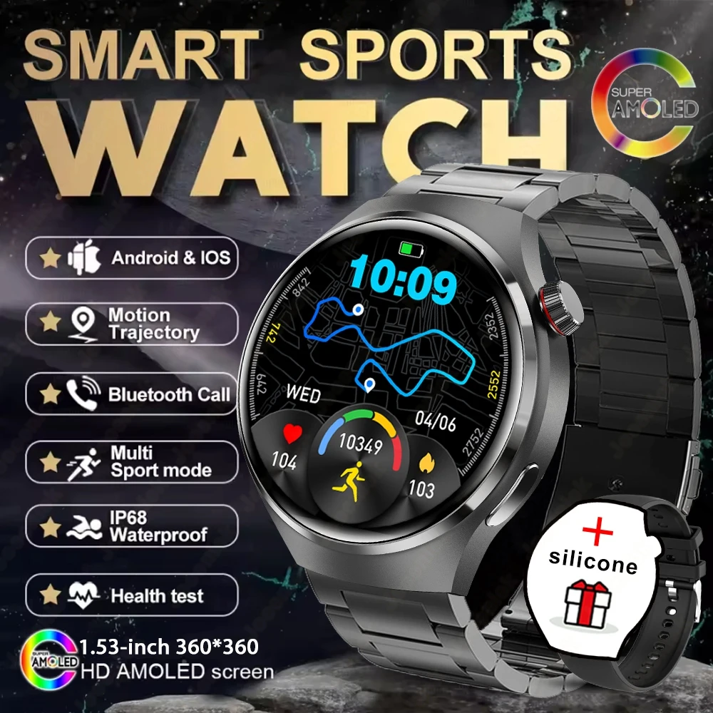 Reloj inteligente, monitorización de frecuencia cardíaca, más de 150 deportes, llamadas Bluetooth MDUG (Acero negro)