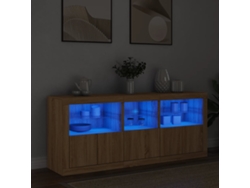 Aparador Con Luces Led Roble Sonoma 162x37x67 Cm