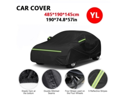 Funda impermeable para coche con protección solar, universal, con puerta lateral con cremallera y bandas reflectantes (yl) Cuich