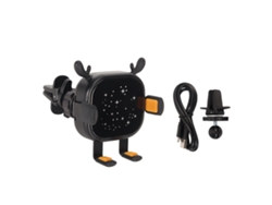 Cargador Inalámbrico Para Coche De 15 W Con Pulsador Automático, Luz Ambiental Y Soporte Con Ventilador.
